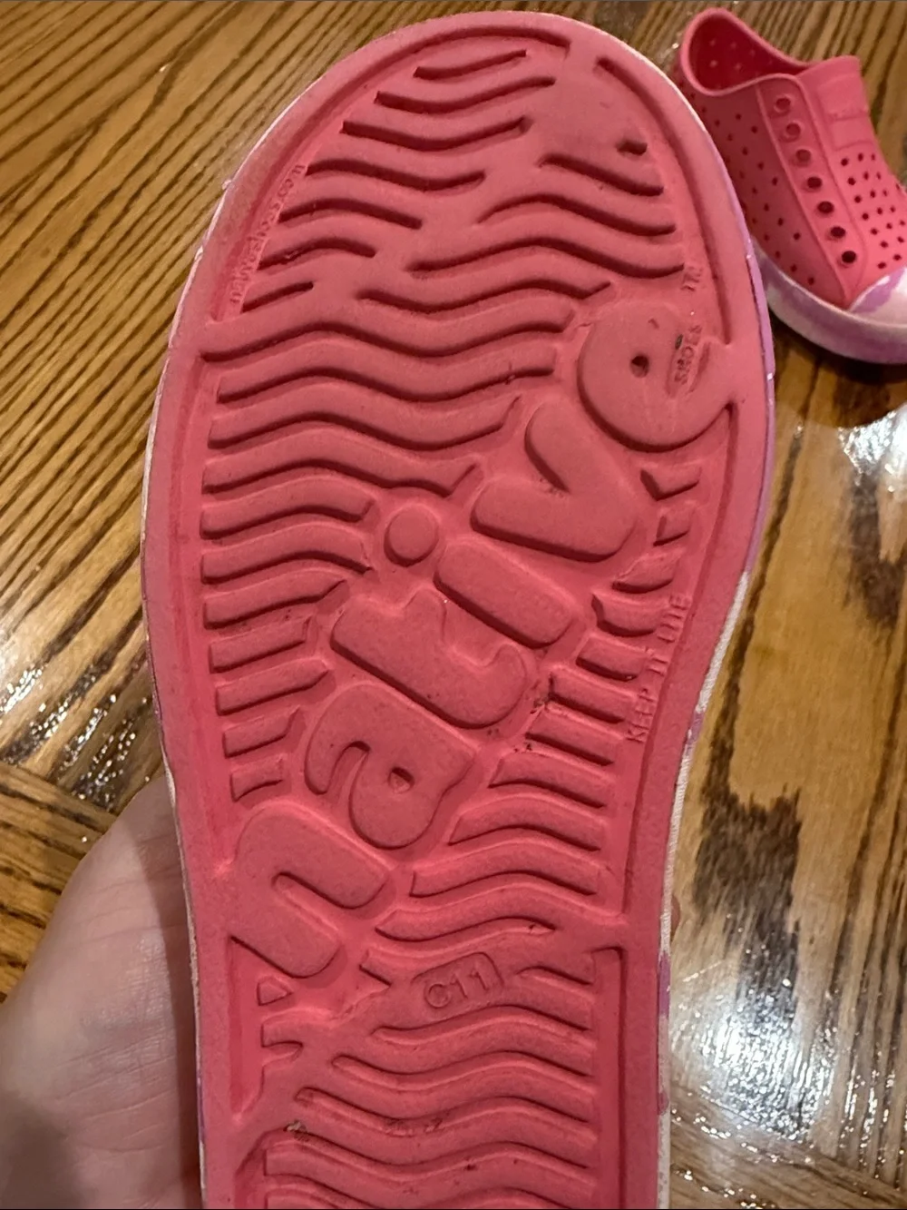 Native Shoes Kids Pink Slip-On Camo-Trim Water Shoes